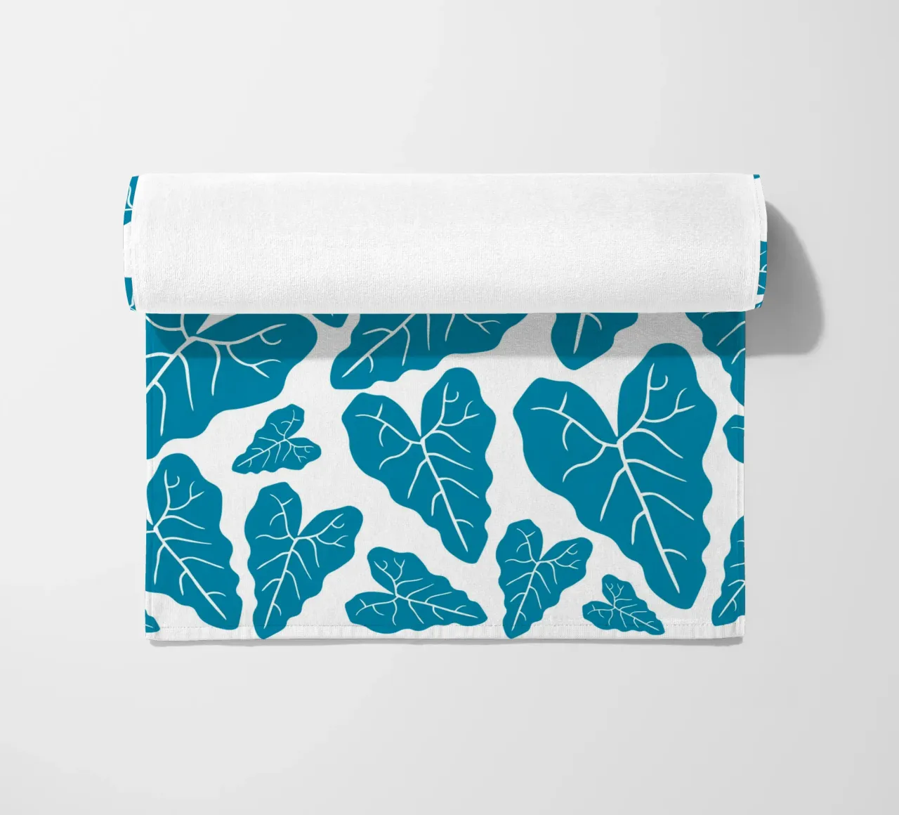 Blue leaves pattern telo mare da baobabprintstore