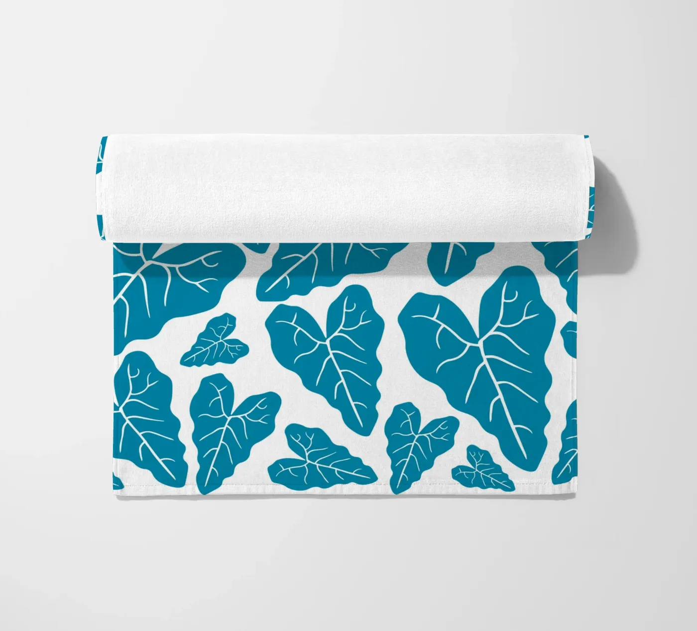 Blue leaves pattern telo mare da baobabprintstore