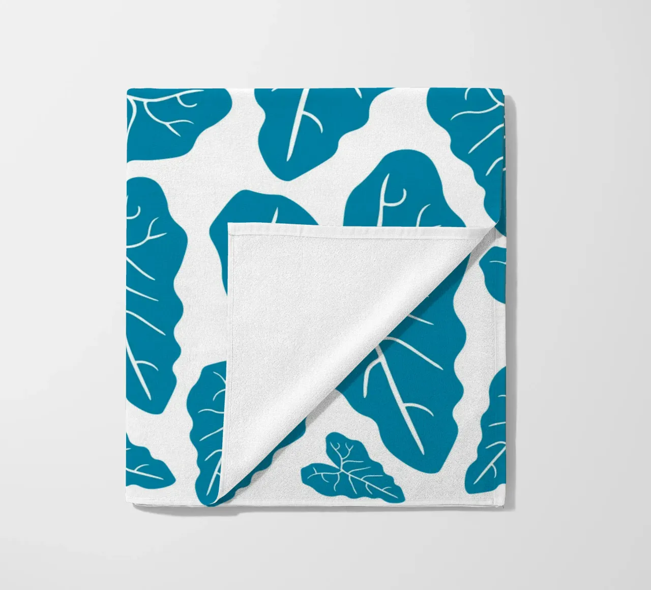 Blue leaves pattern telo mare da baobabprintstore