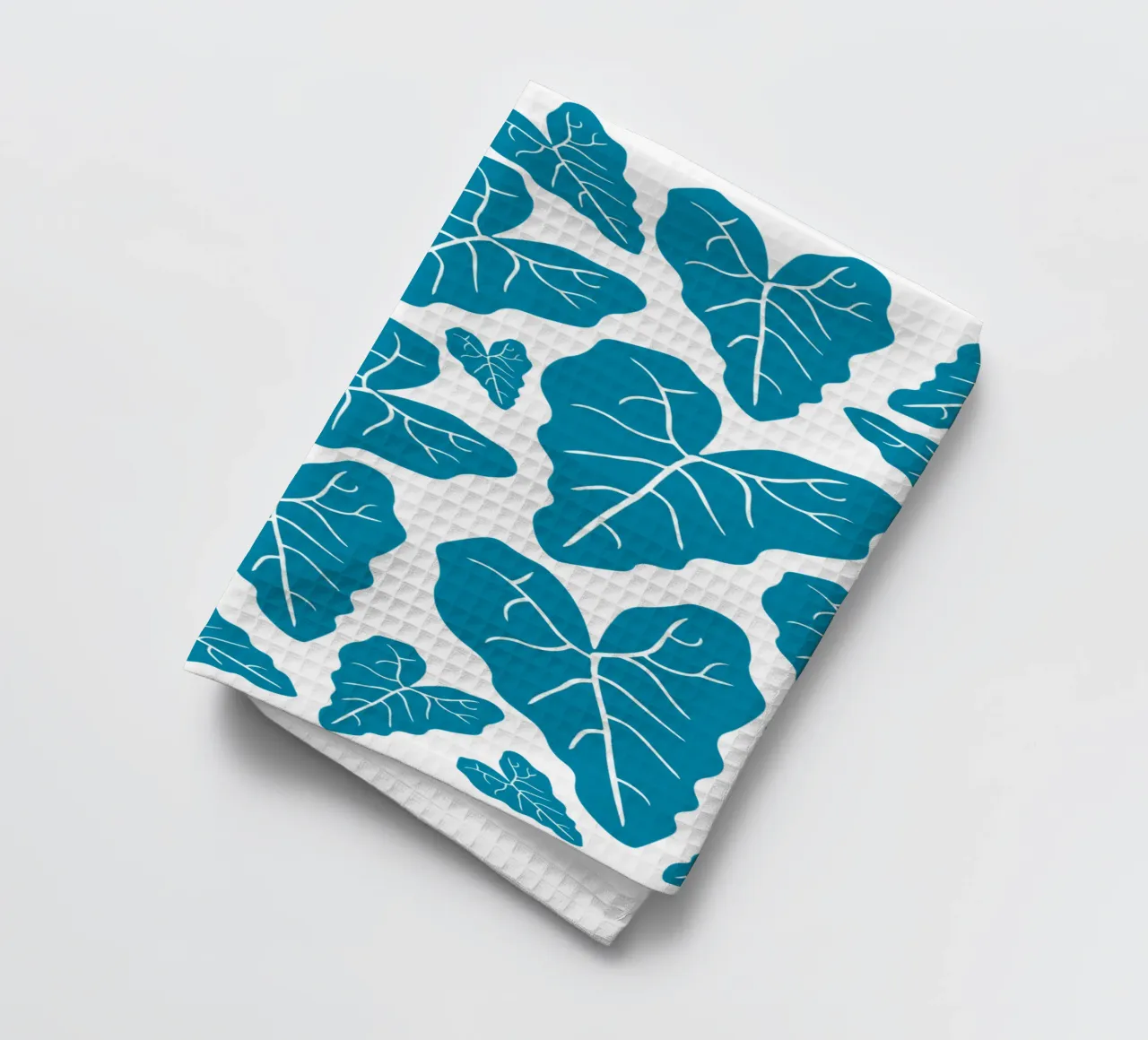 Blue leaves pattern canovaccio da cucina da baobabprintstore