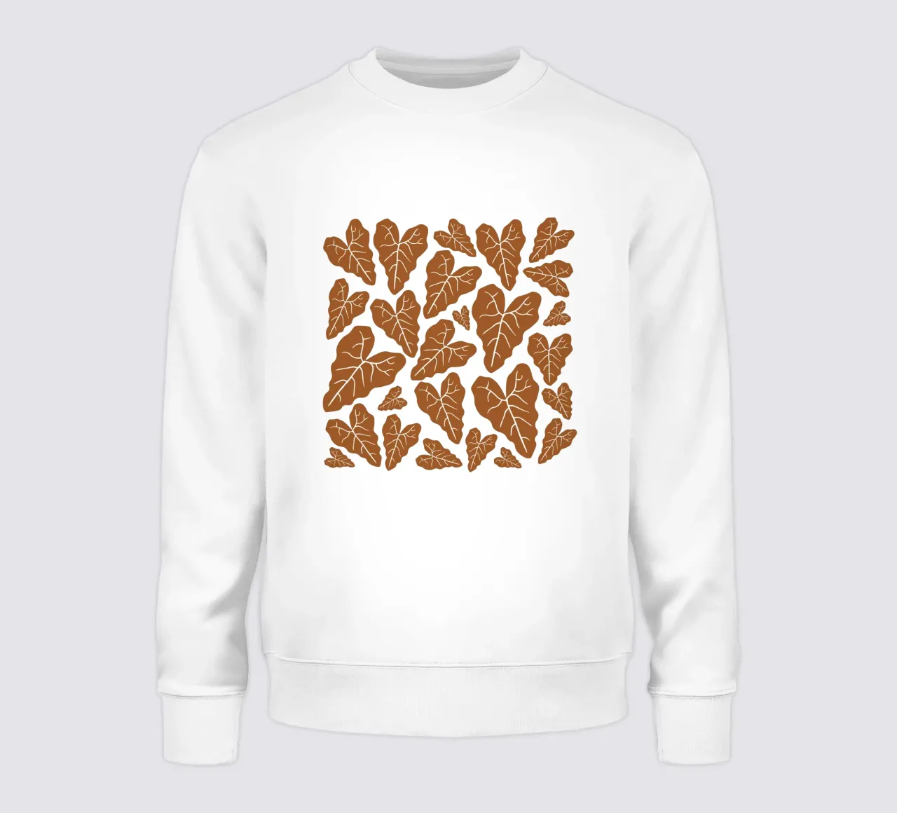 Brown leaves pattern felpa da baobabprintstore