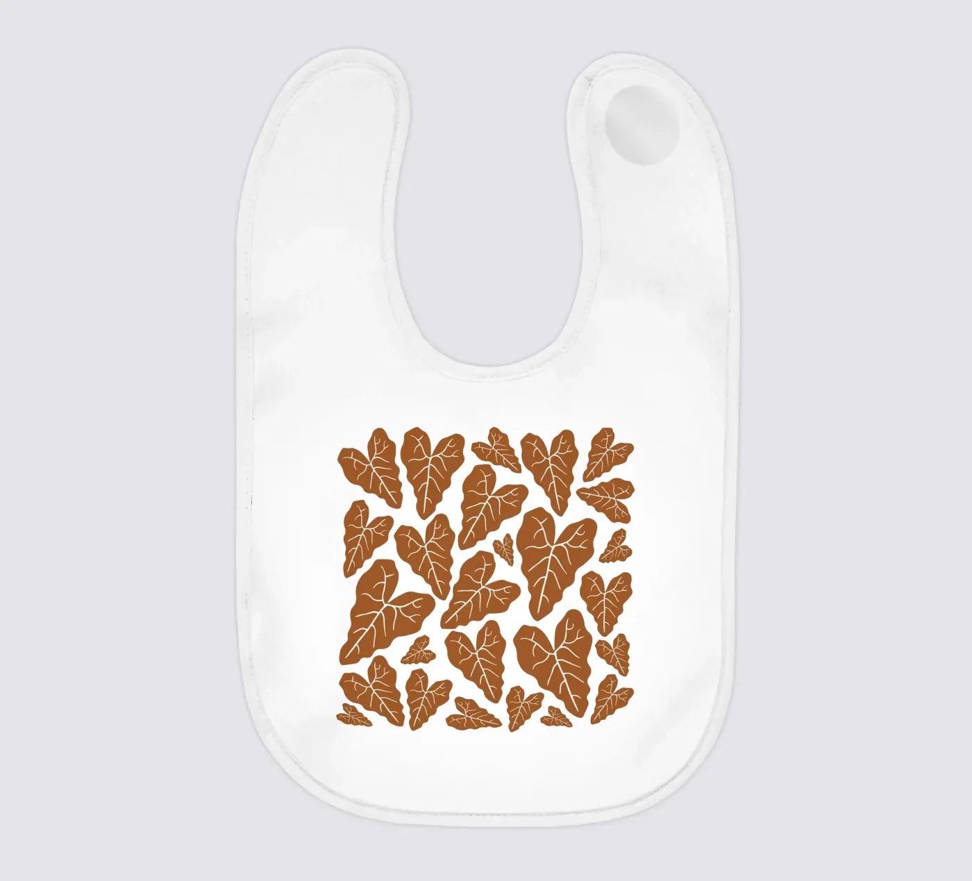 Brown leaves pattern bavaglino da baobabprintstore
