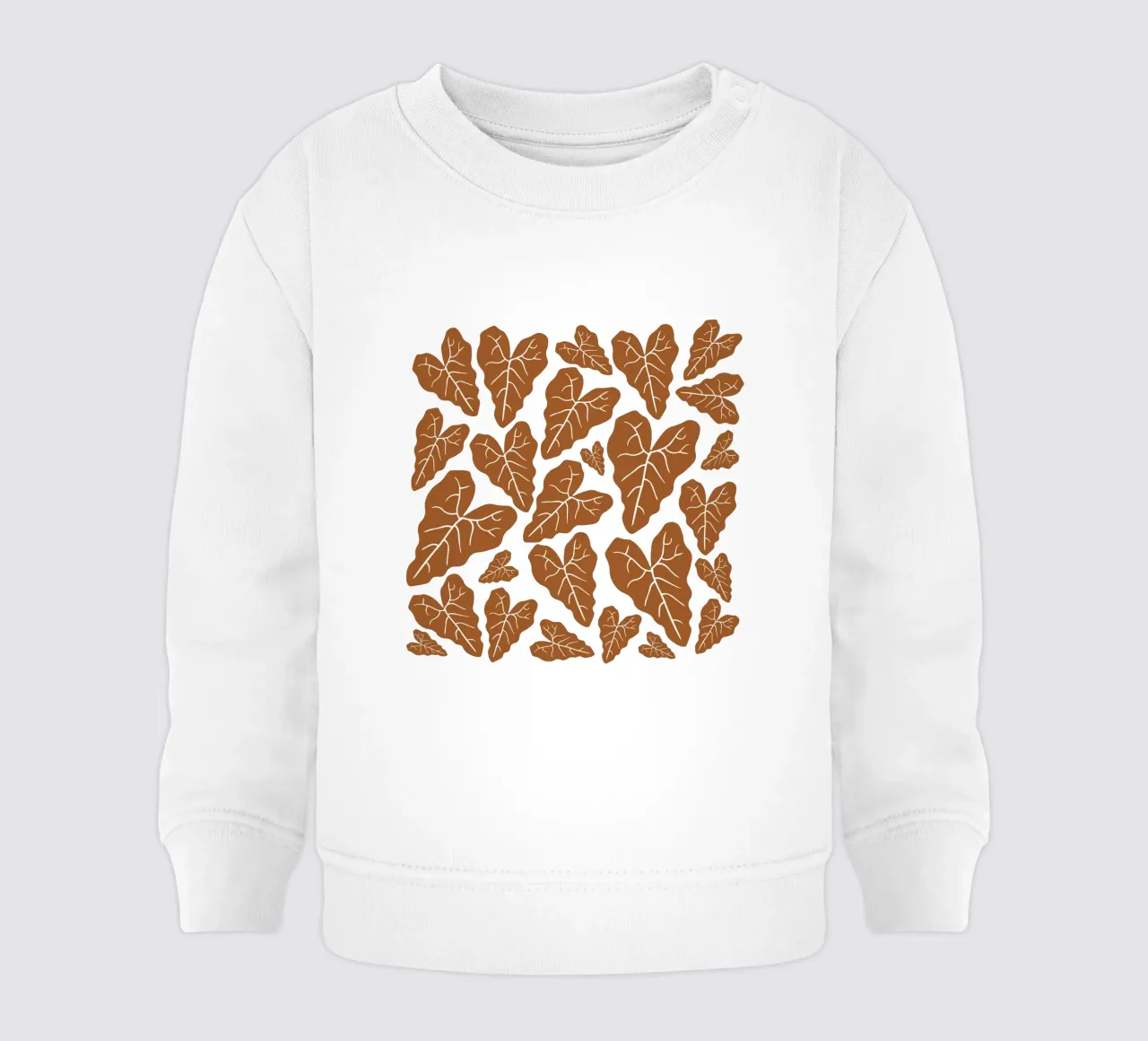 Brown leaves pattern felpa neonato da baobabprintstore