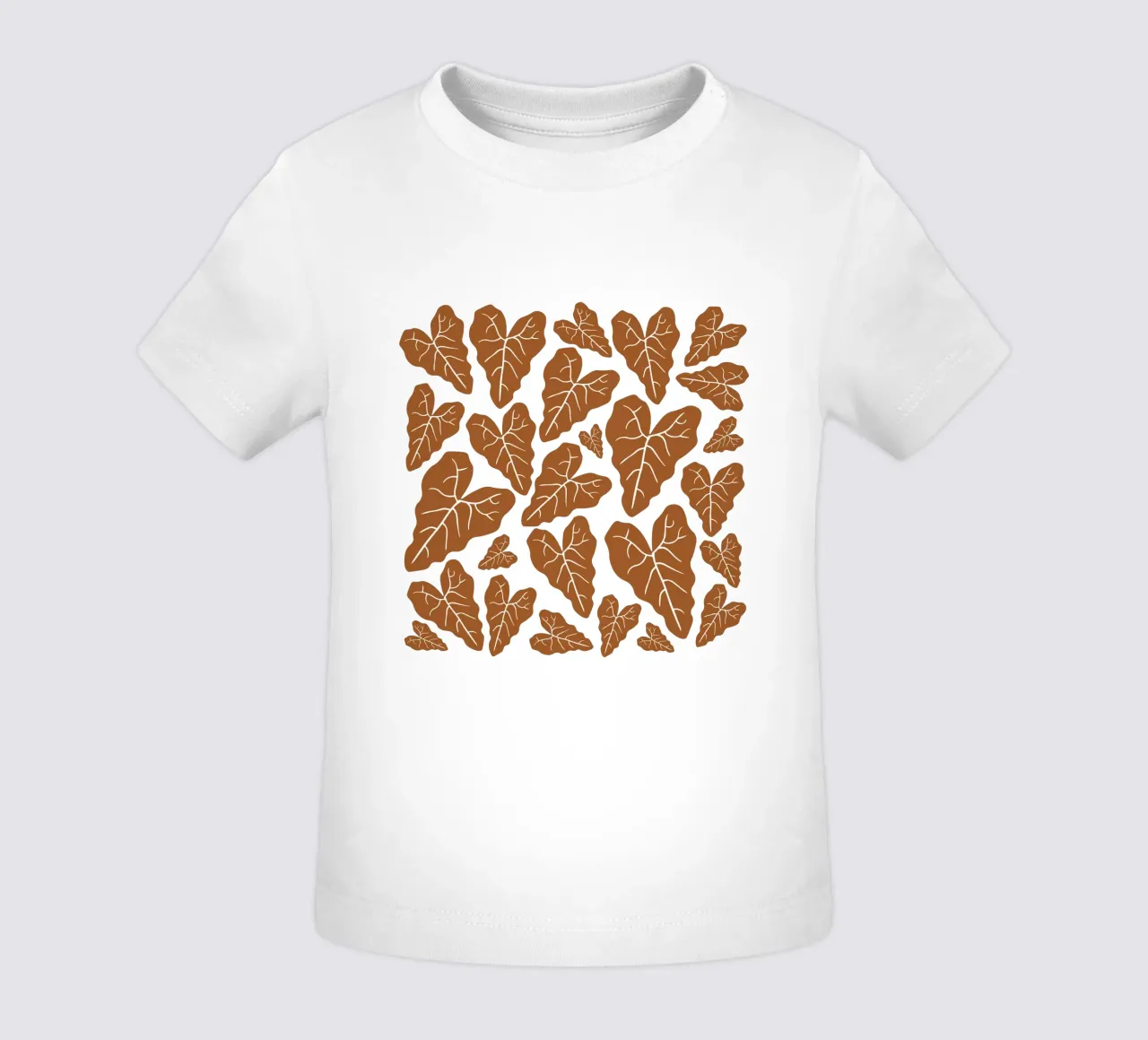 Brown leaves pattern maglietta neonato da baobabprintstore