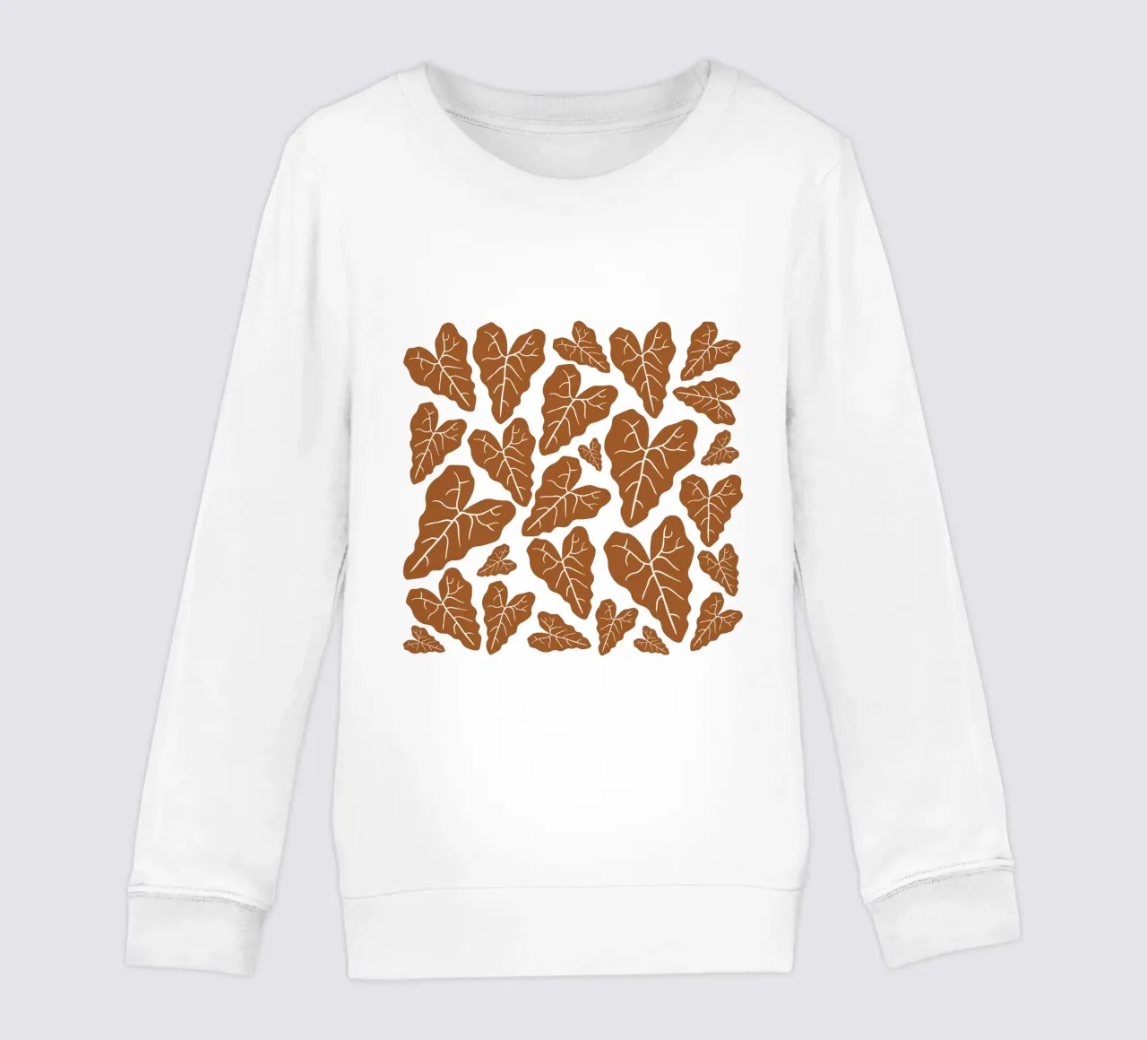 Brown leaves pattern felpa bambino da baobabprintstore