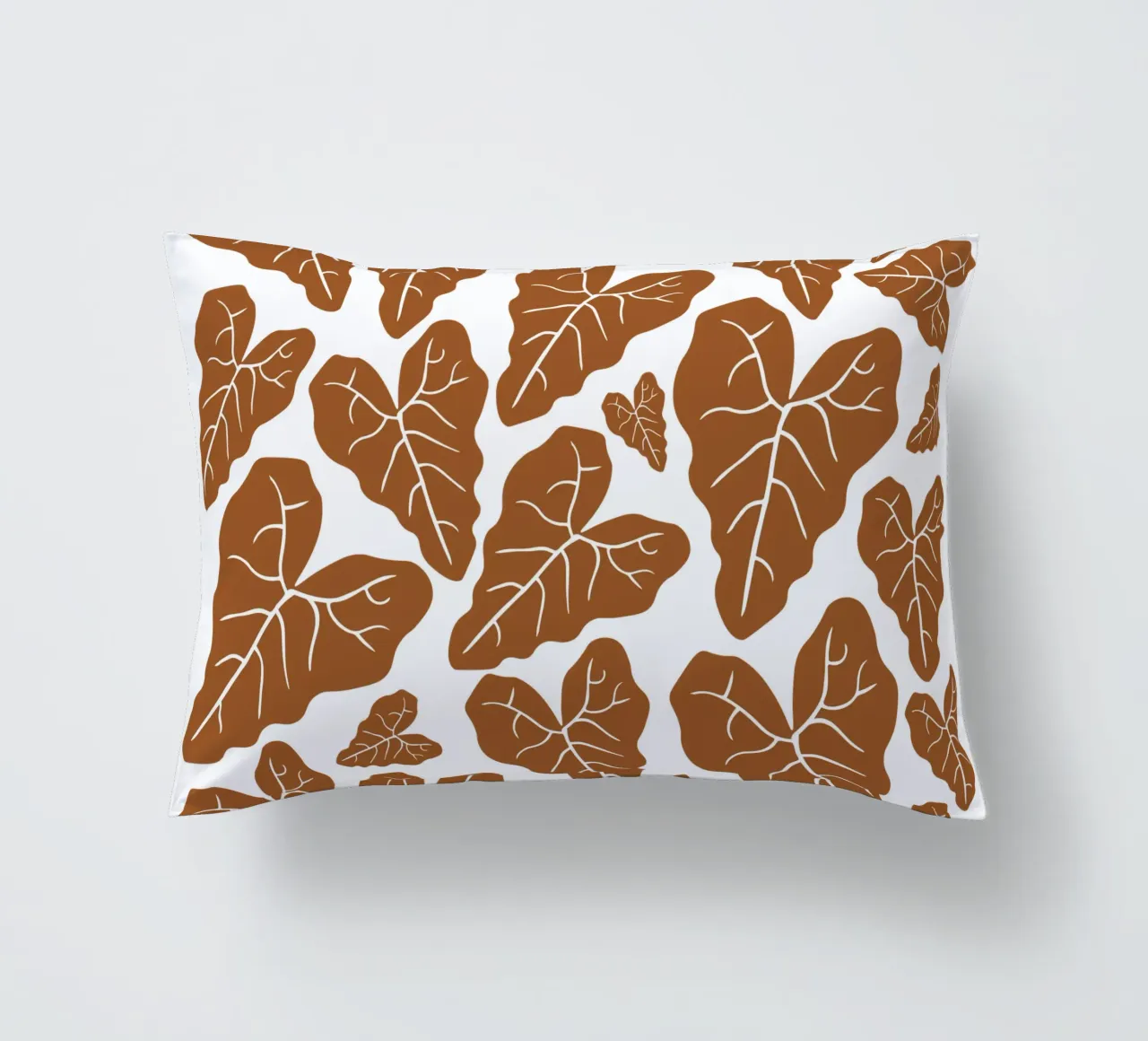 Brown leaves pattern cuscino da baobabprintstore