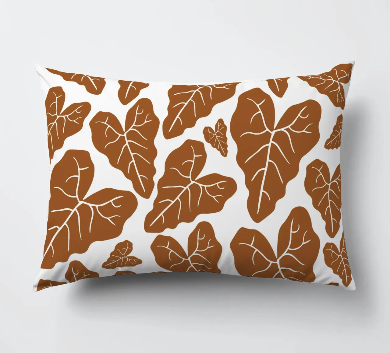 Brown leaves pattern cuscino da baobabprintstore