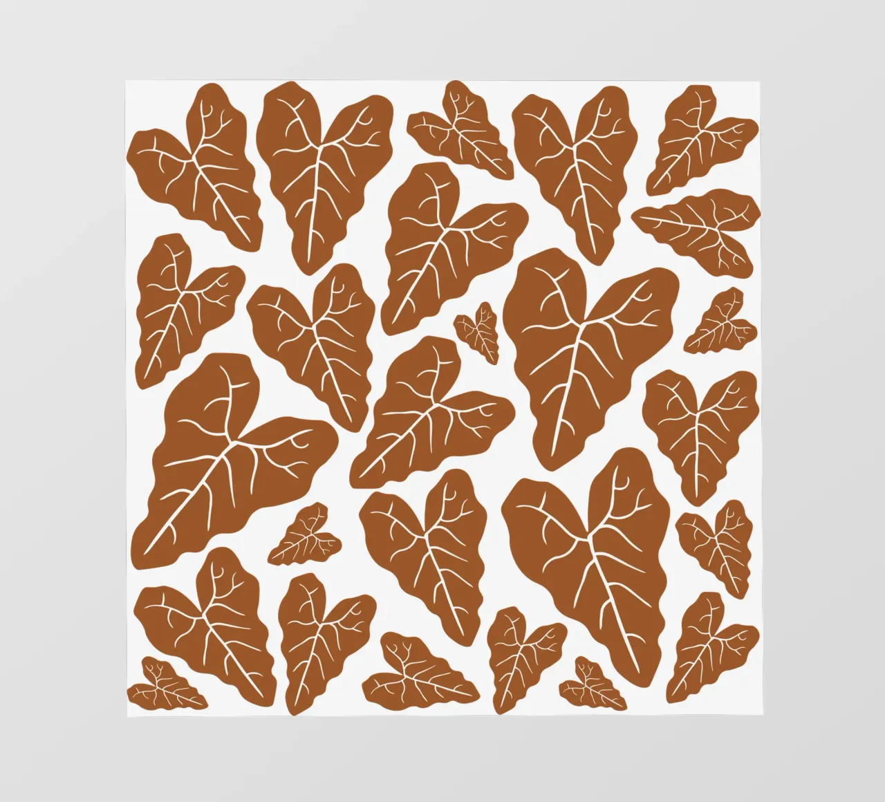 Brown leaves pattern fotobehang van baobabprintstore