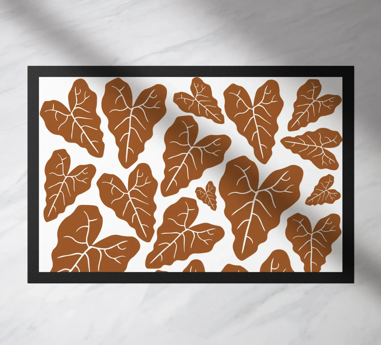 Brown leaves pattern zerbino da baobabprintstore