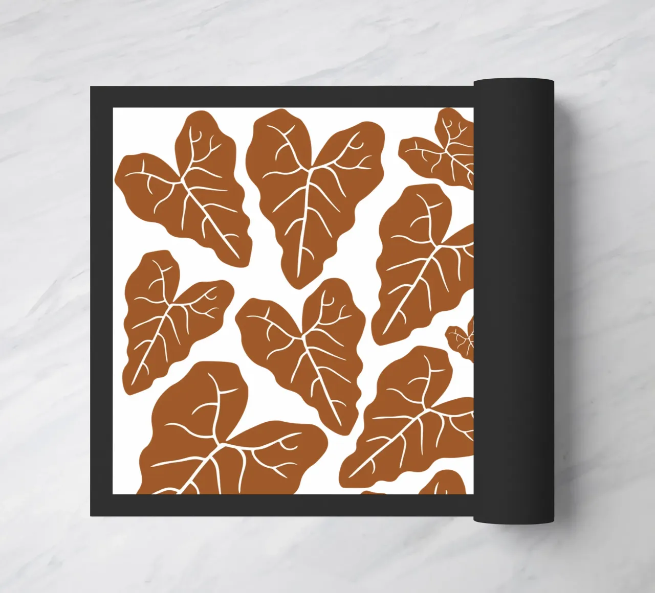 Brown leaves pattern zerbino da baobabprintstore