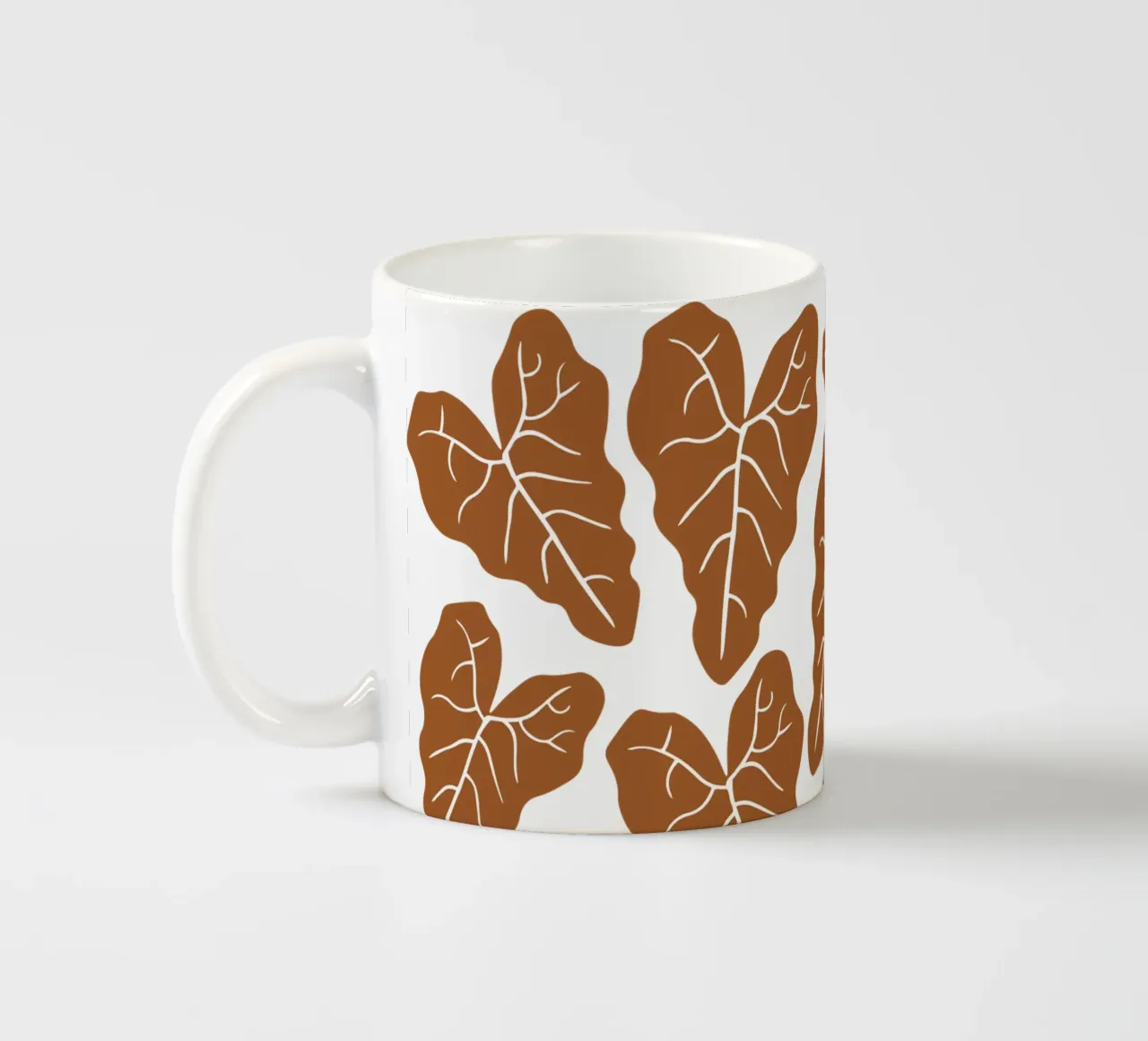 Brown leaves pattern tazza in ceramica da baobabprintstore