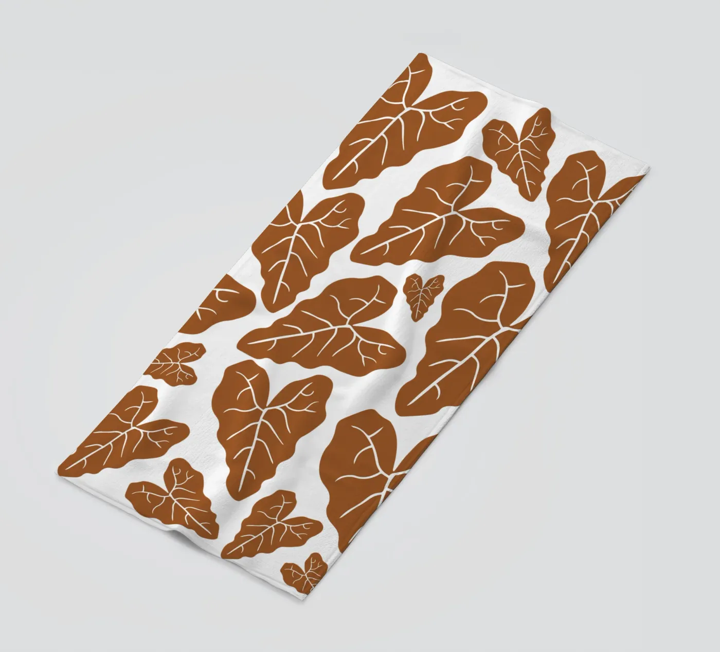 Brown leaves pattern telo mare da baobabprintstore