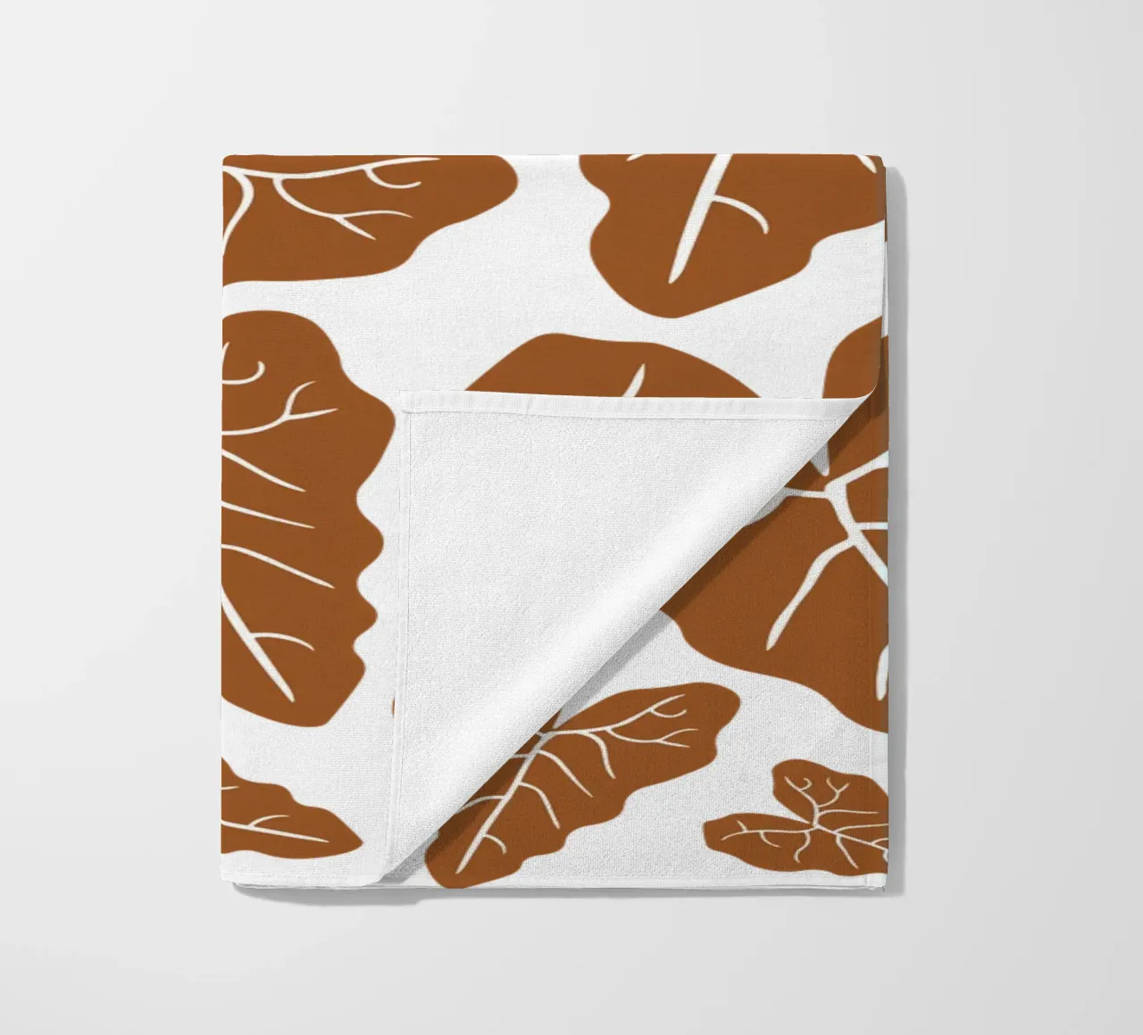 Brown leaves pattern beach towel by baobabprintstore