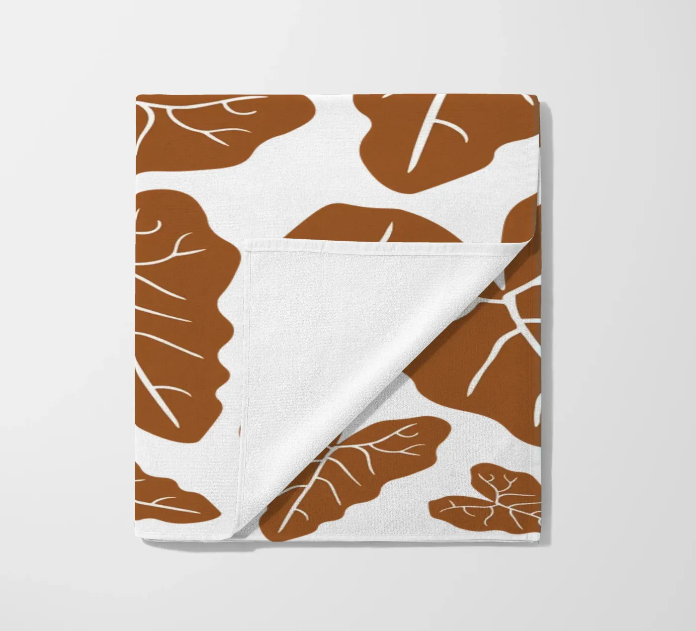 Brown leaves pattern serviette de plage de baobabprintstore