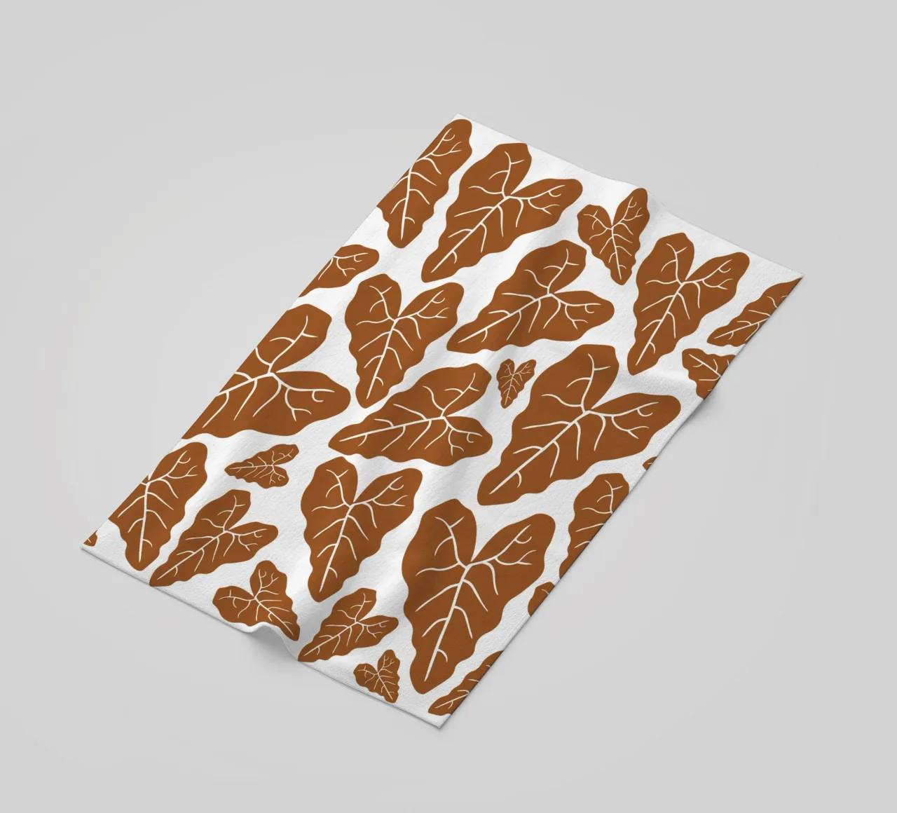 Brown leaves pattern telo mare da baobabprintstore