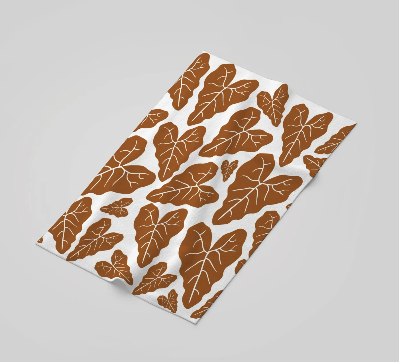 Brown leaves pattern telo mare da baobabprintstore