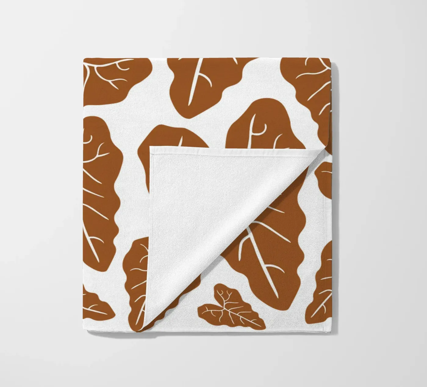 Brown leaves pattern telo mare da baobabprintstore