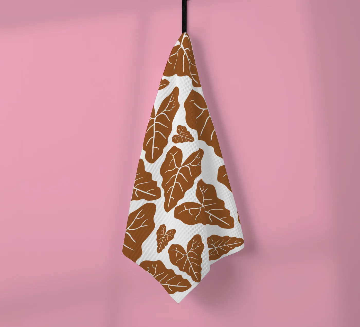 Brown leaves pattern Geschirrtuch von baobabprintstore