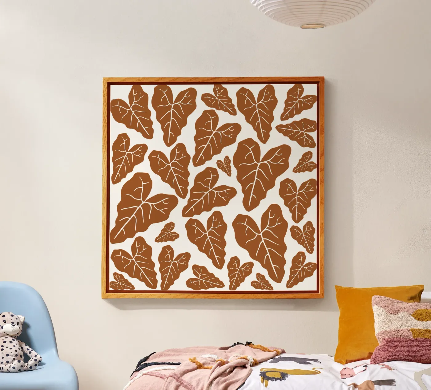 Brown leaves pattern plexiglas de baobabprintstore