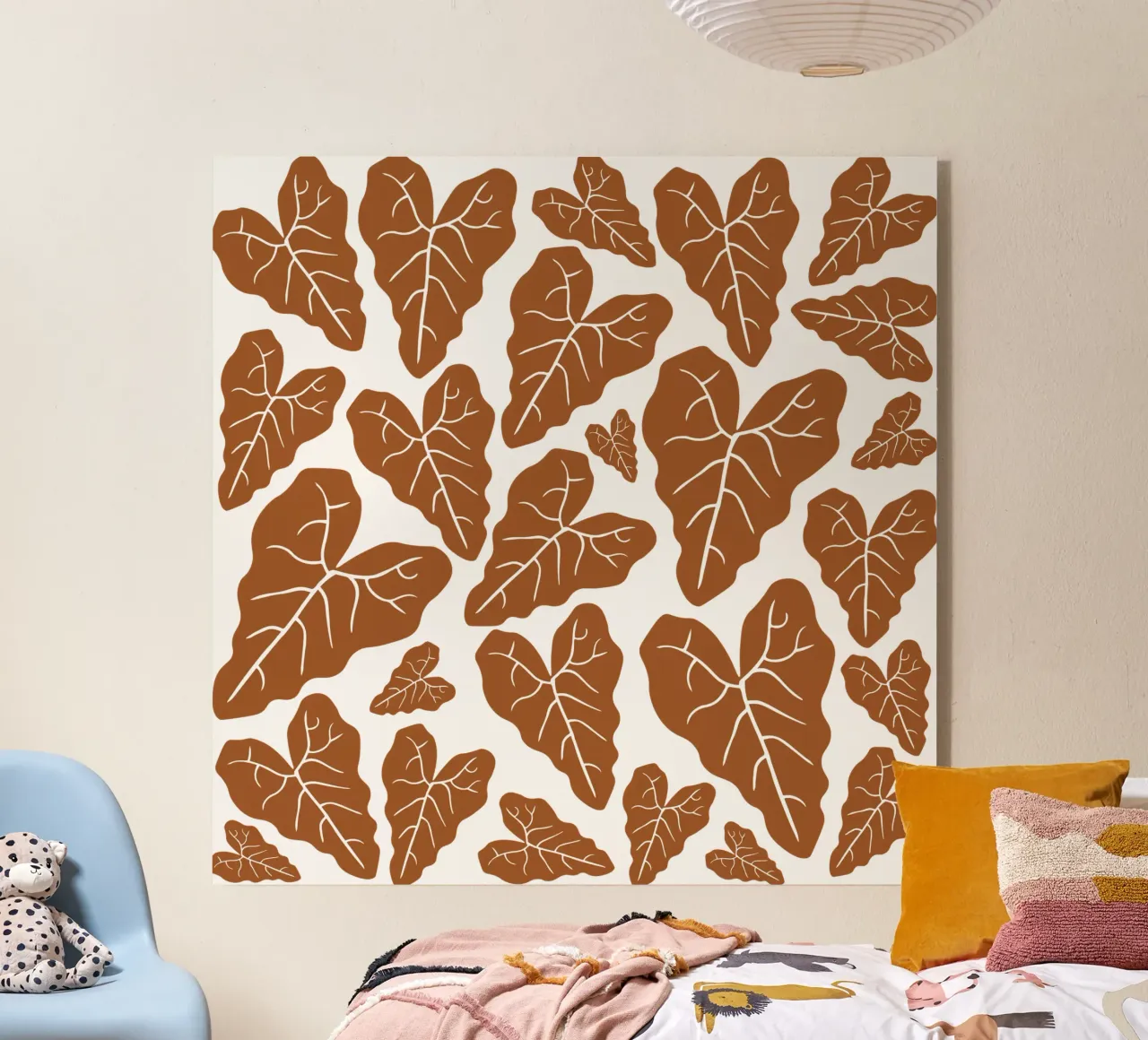 Brown leaves pattern plexiglass da baobabprintstore