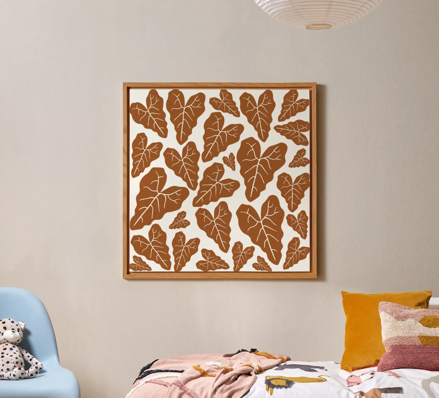 Brown leaves pattern forex plate by baobabprintstore