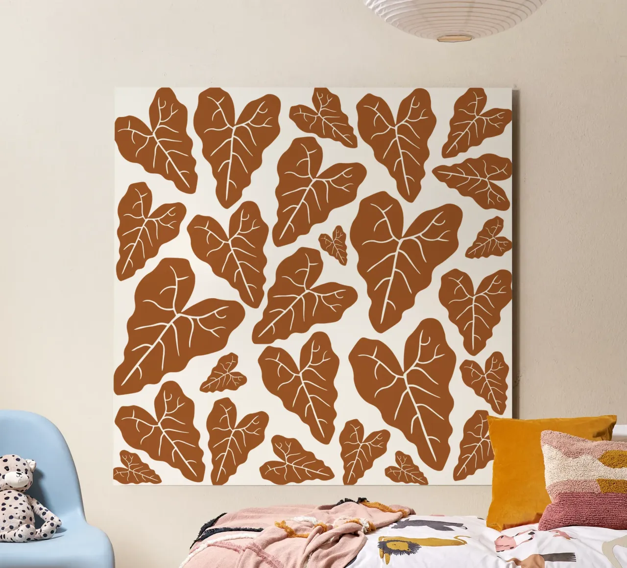 Brown leaves pattern forex plate by baobabprintstore