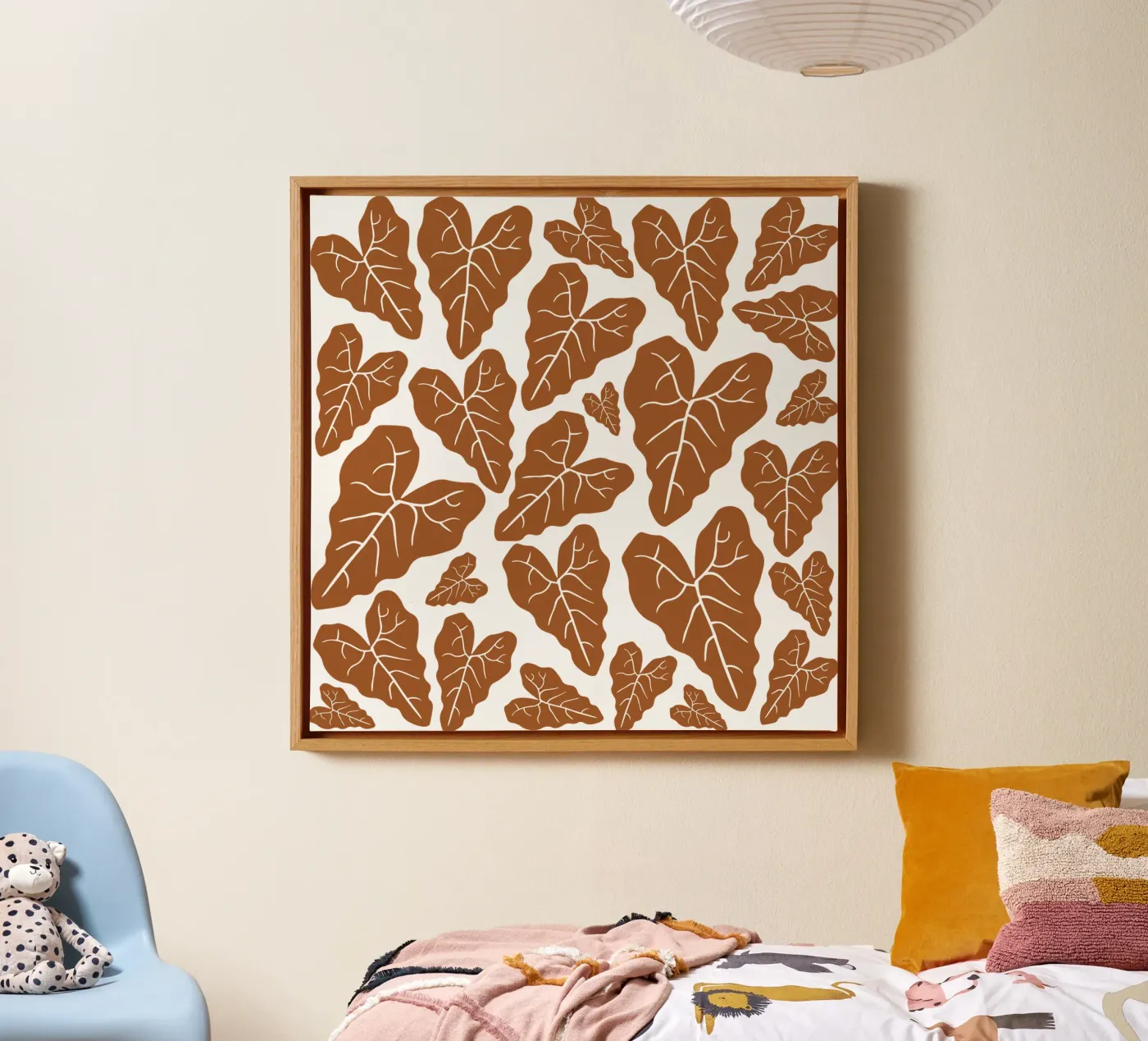 Brown leaves pattern tela da baobabprintstore