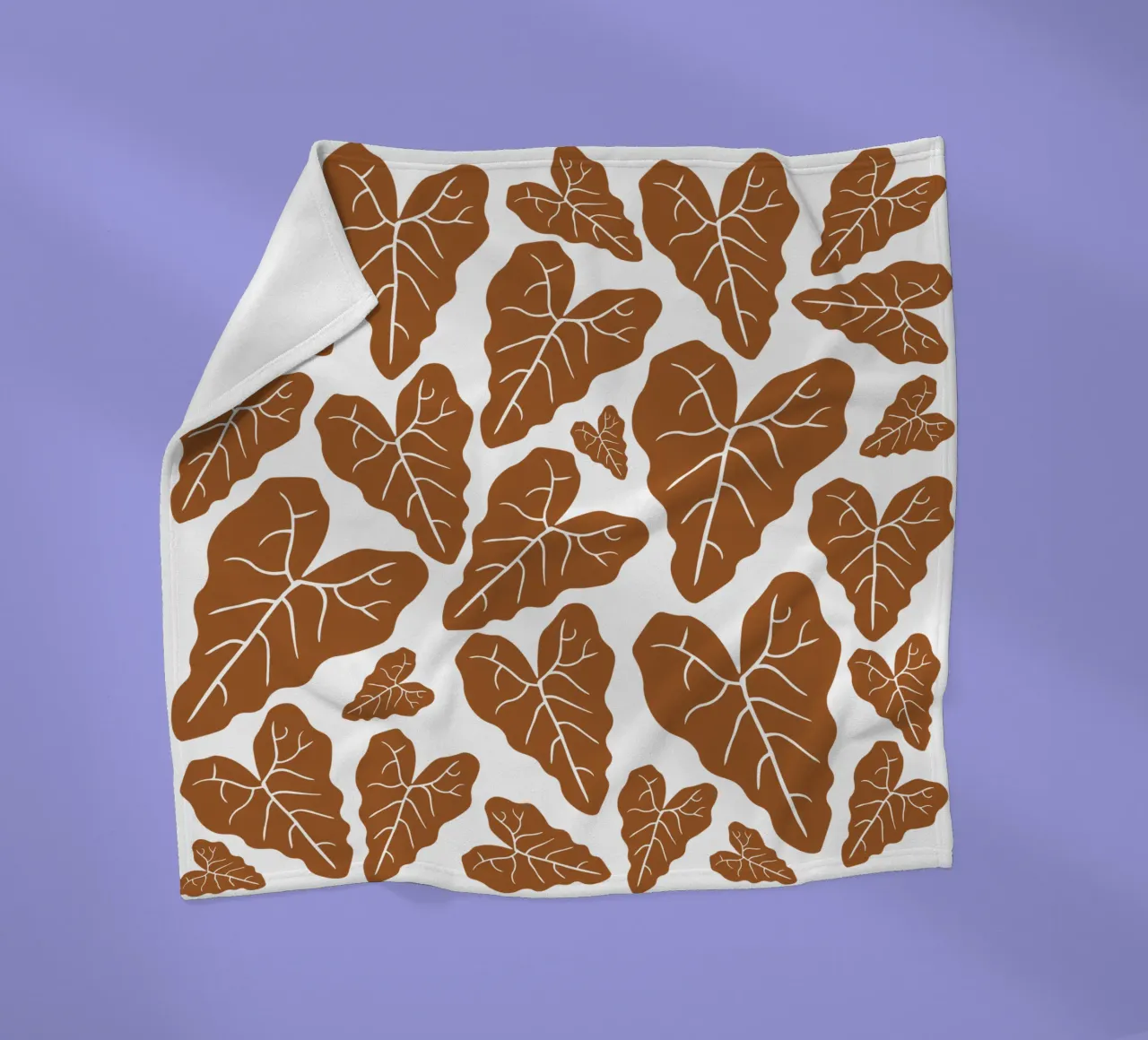 Brown leaves pattern Fleecedecke von baobabprintstore