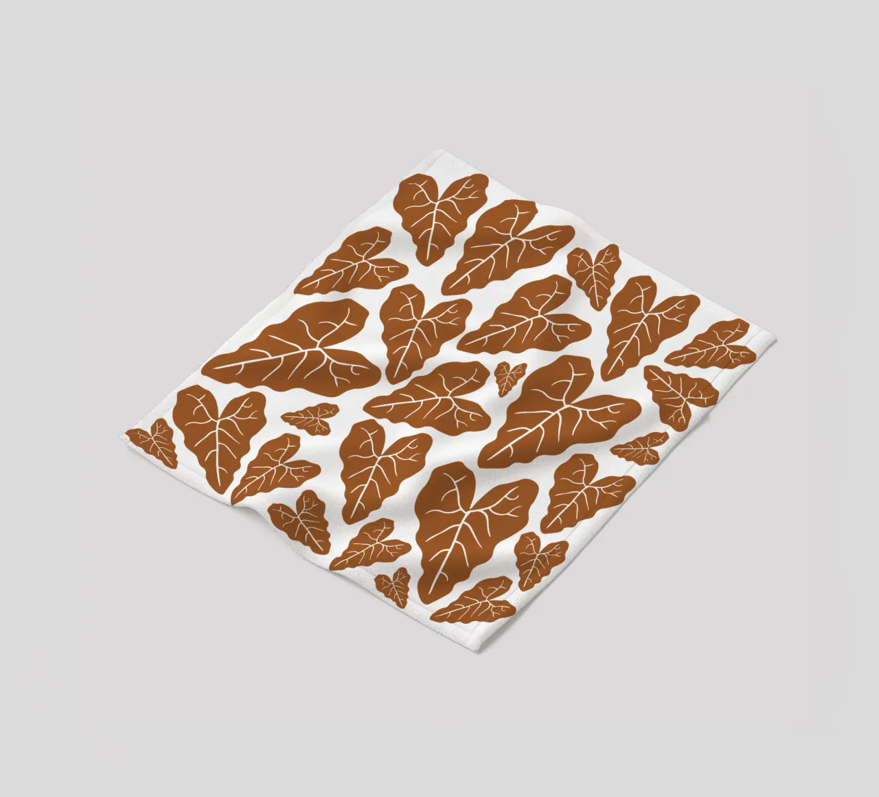 Brown leaves pattern Fleecedecke von baobabprintstore