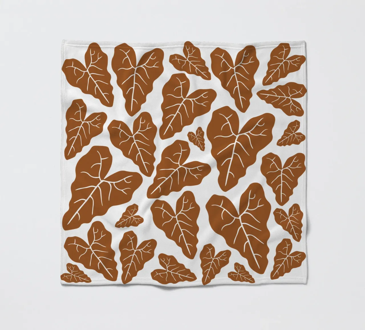 Brown leaves pattern coperta in pile da baobabprintstore