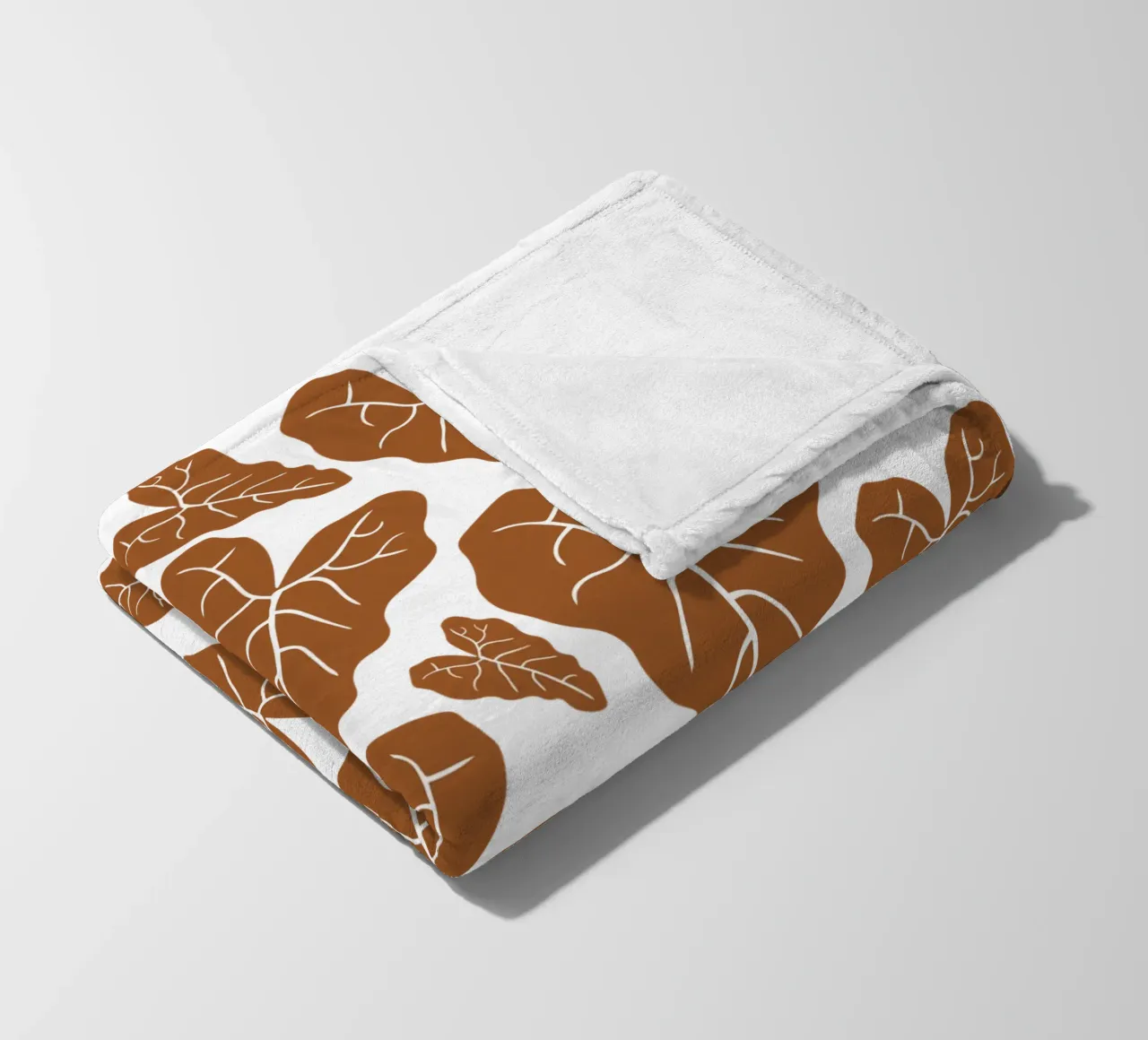 Brown leaves pattern coperta in pile da baobabprintstore