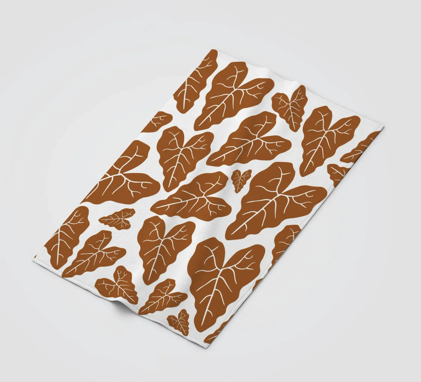 Brown leaves pattern Fleecedecke von baobabprintstore