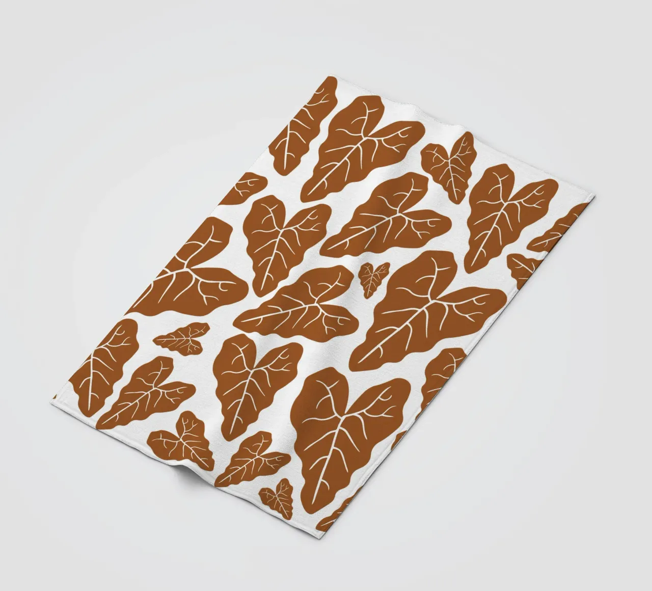 Brown leaves pattern Fleecedecke von baobabprintstore