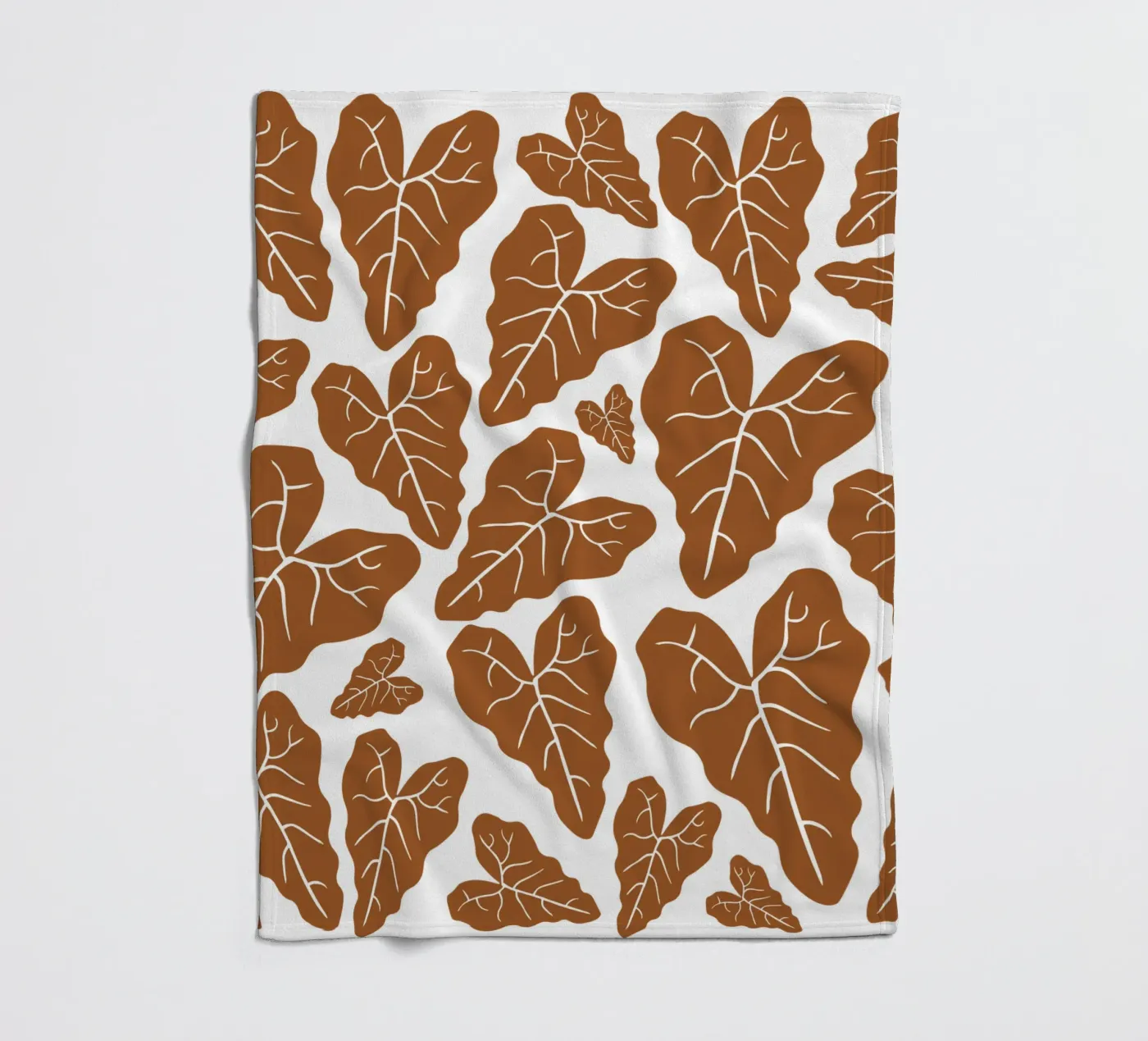 Brown leaves pattern Fleecedecke von baobabprintstore