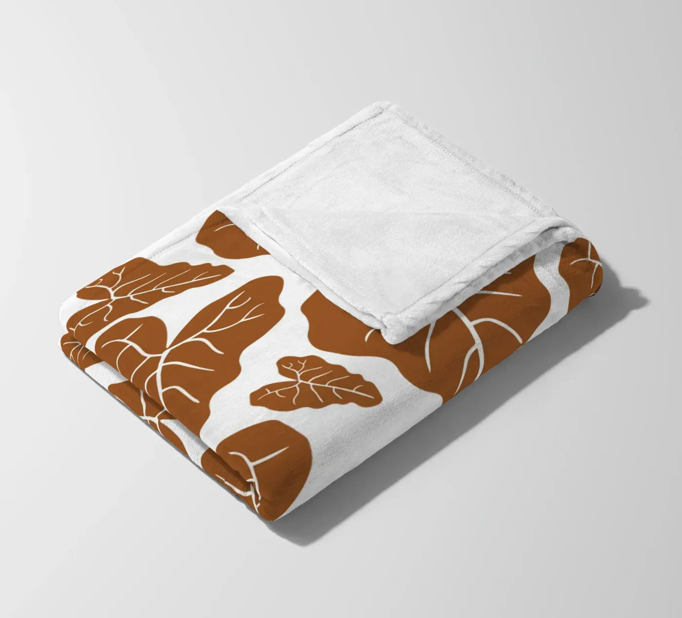 Brown leaves pattern Fleecedecke von baobabprintstore