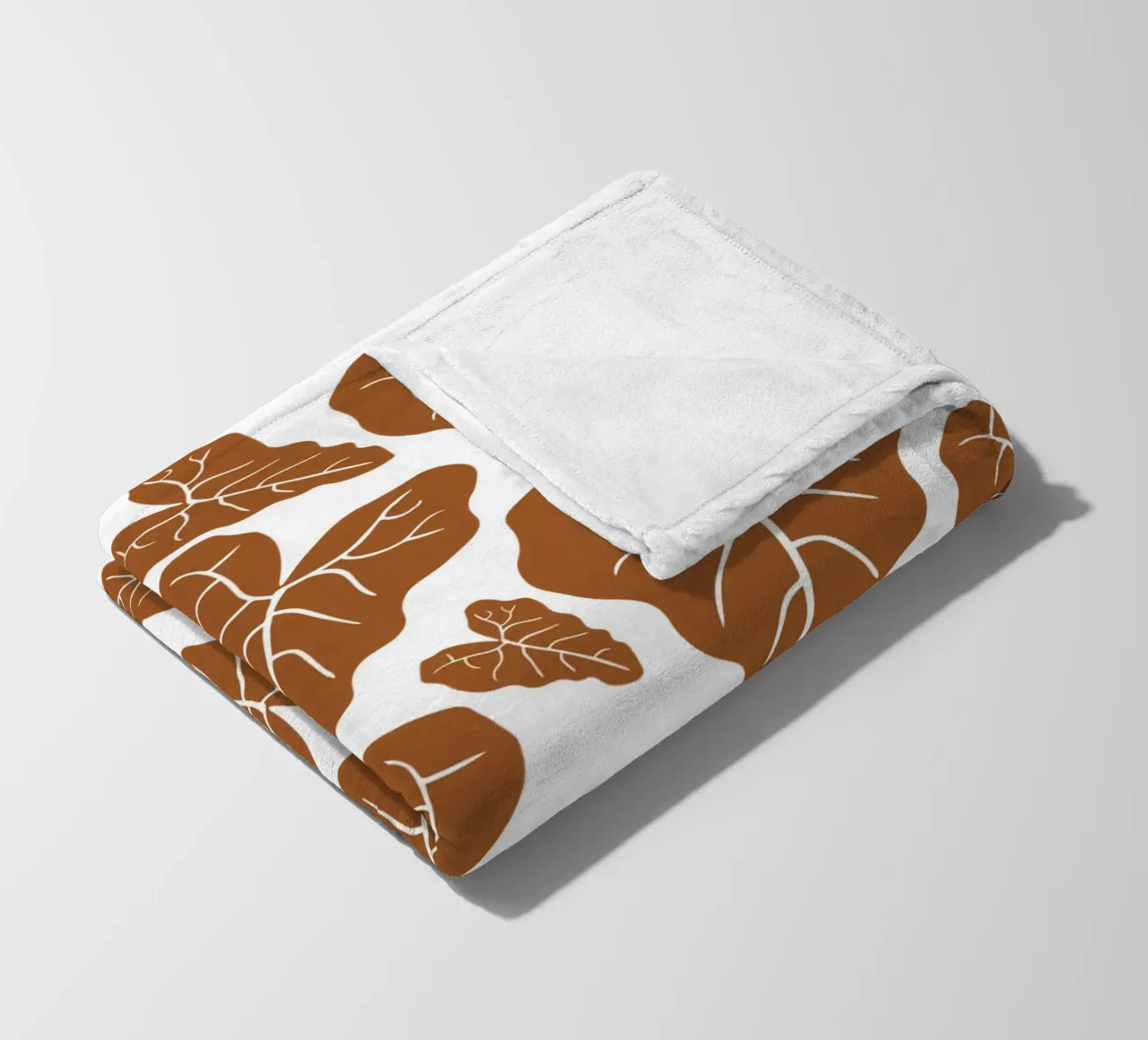 Brown leaves pattern Fleecedecke von baobabprintstore