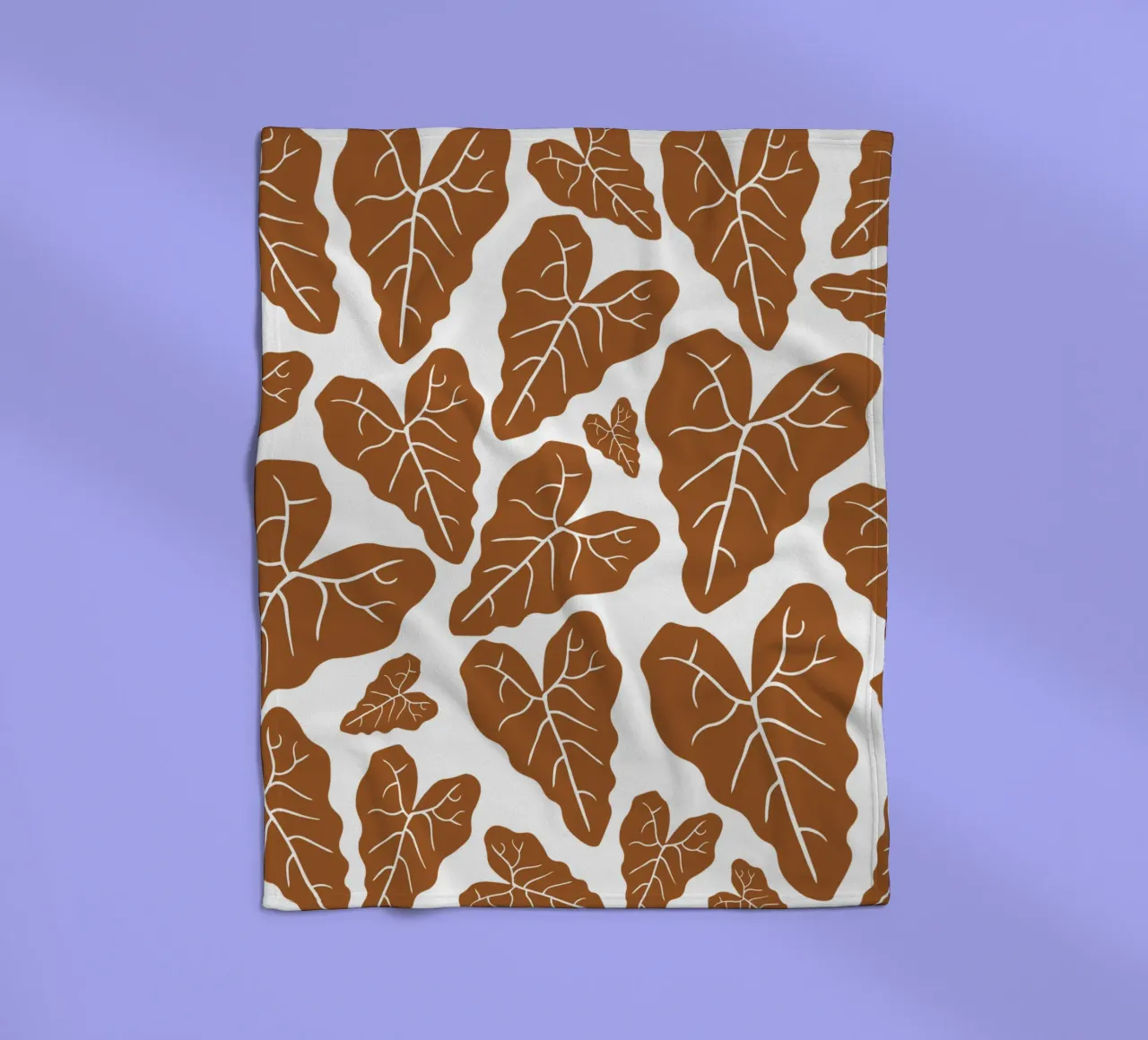 Brown leaves pattern Fleecedecke von baobabprintstore