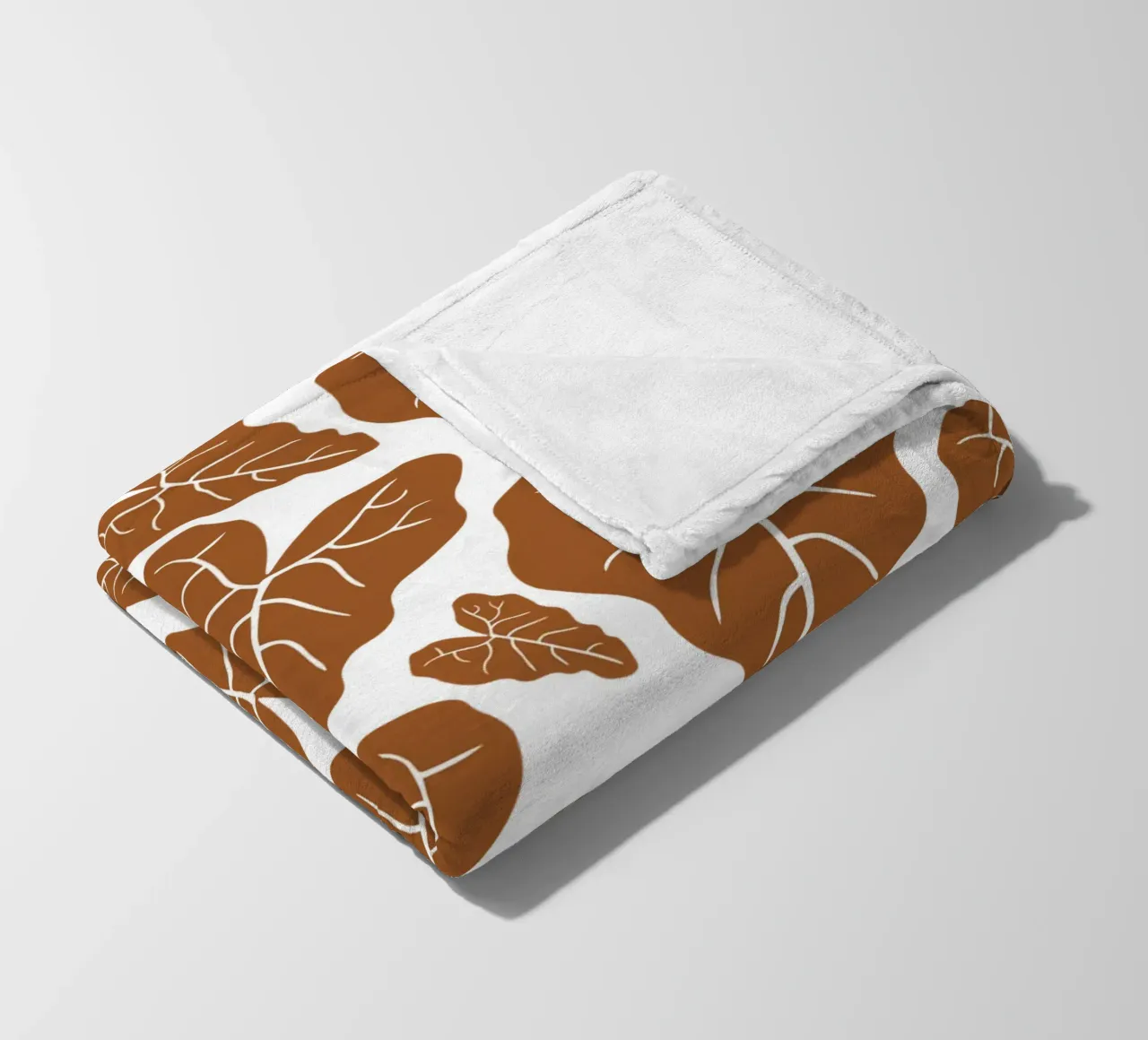 Brown leaves pattern coperta in pile da baobabprintstore