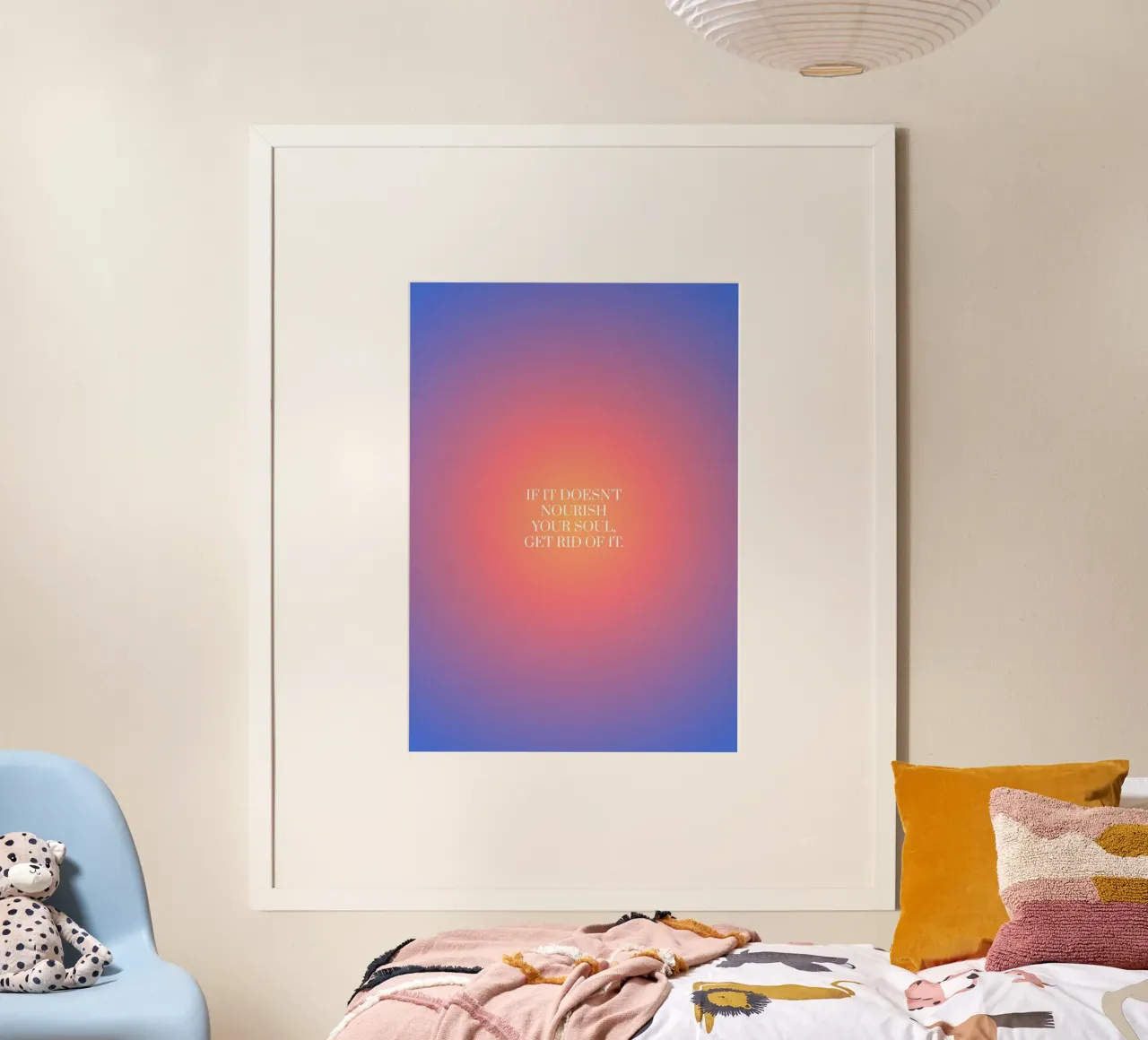 Se non nutre la vostra anima, liberatevene. poster con telaio in alluminio da Paigaam Studio