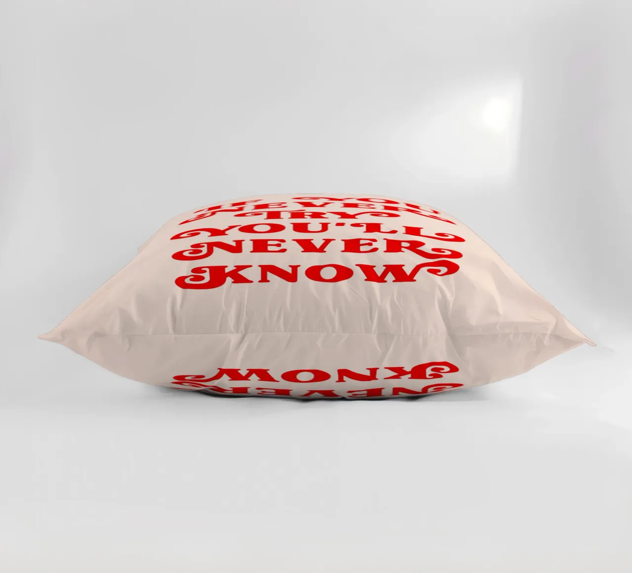If you never try you'll never know quote decorative cushion by Paigaam Studio