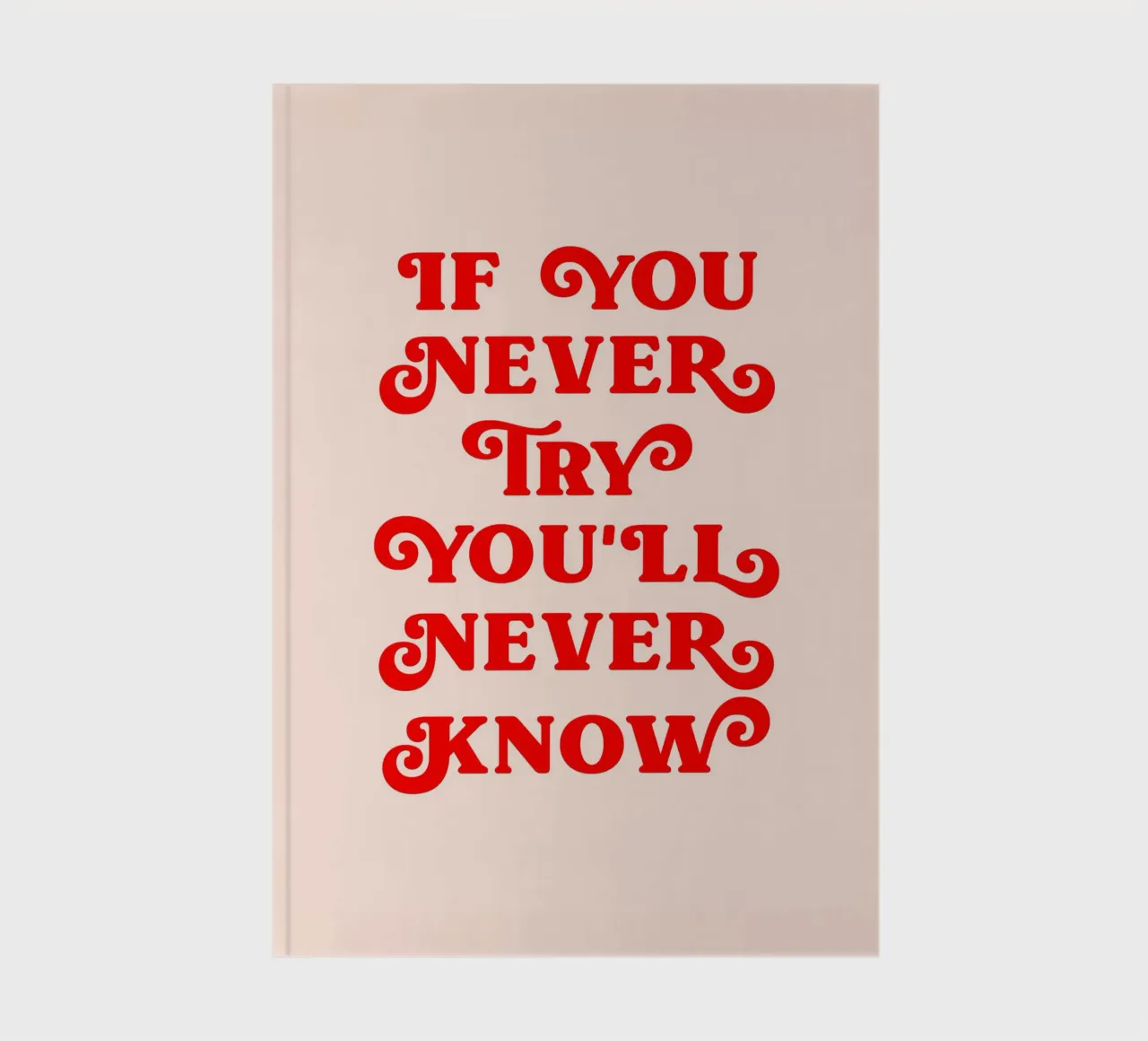 If you never try you'll never know quote notebook by Paigaam Studio