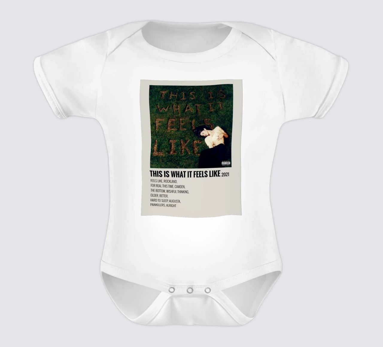 This Is What It Feels Like Gracie Abrams short-sleeve baby romper by SoundStudio
