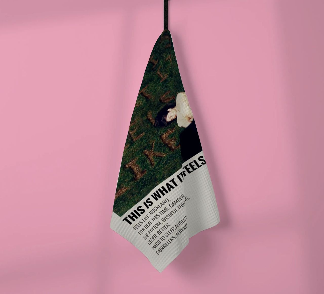 This Is What It Feels Like Gracie Abrams tea towel by SoundStudio