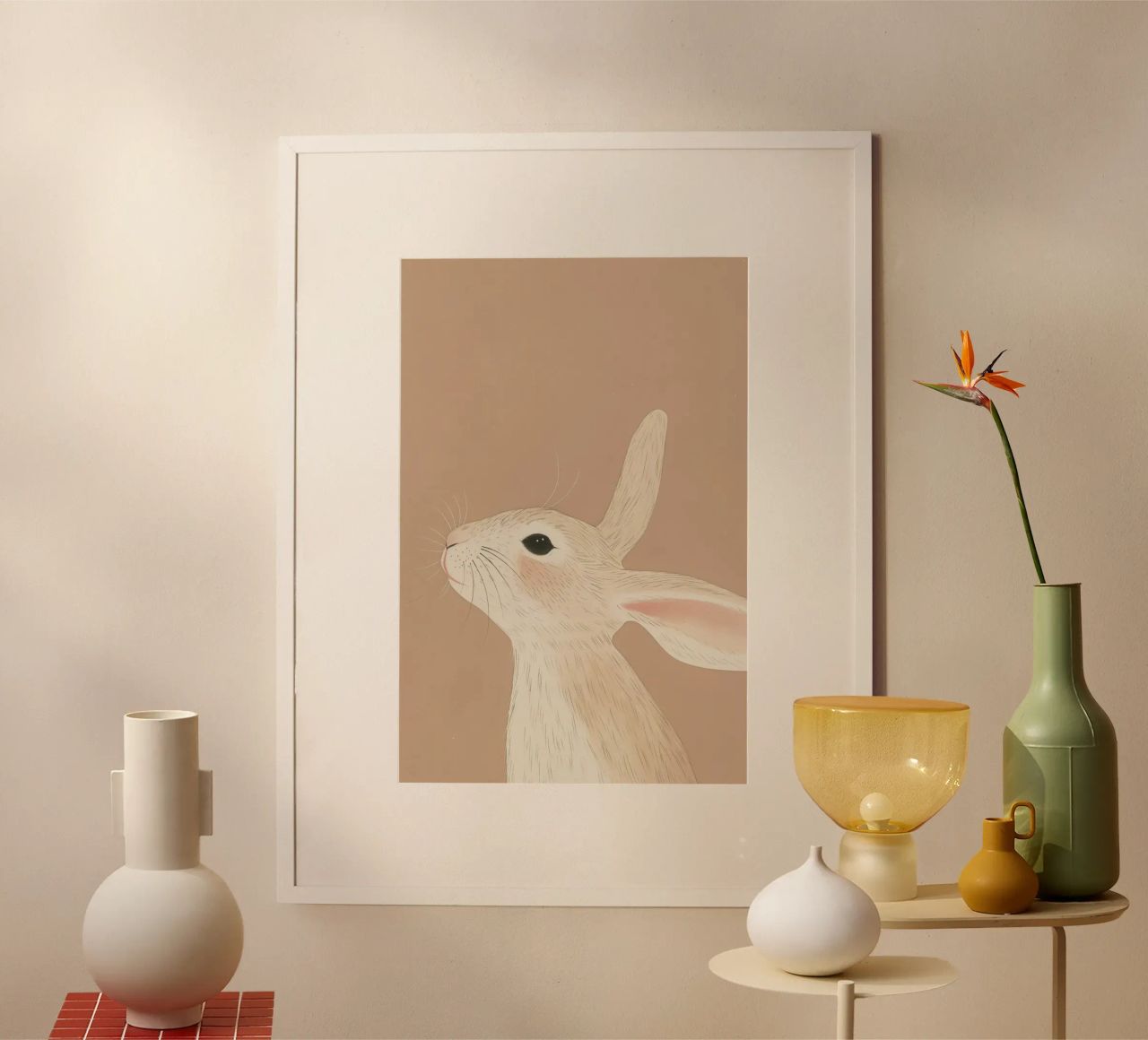 Bunny Illustration for Kids, Nursery Wall Art, Easter Decor poster by Little Lola