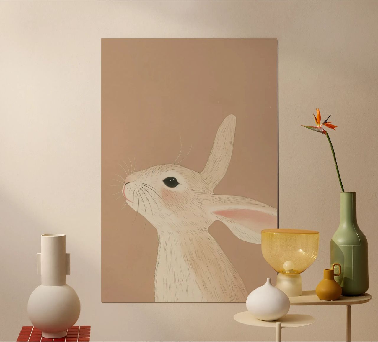 Bunny Illustration for Kids, Nursery Wall Art, Easter Decor poster by Little Lola