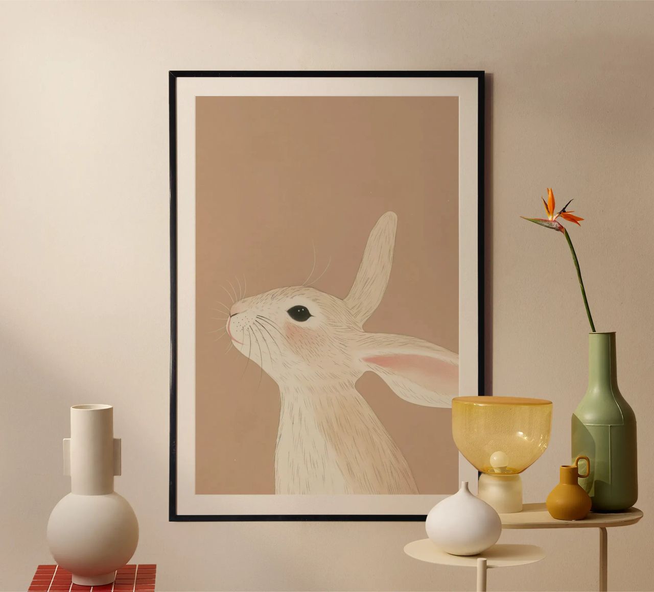 Bunny Illustration for Kids, Nursery Wall Art, Easter Decor poster by Little Lola