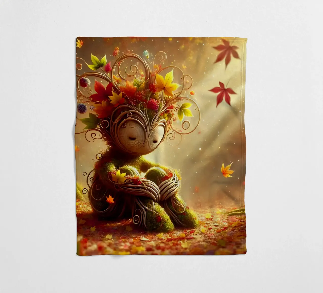 Twiglet fleece blanket by Twinkle Art Studio