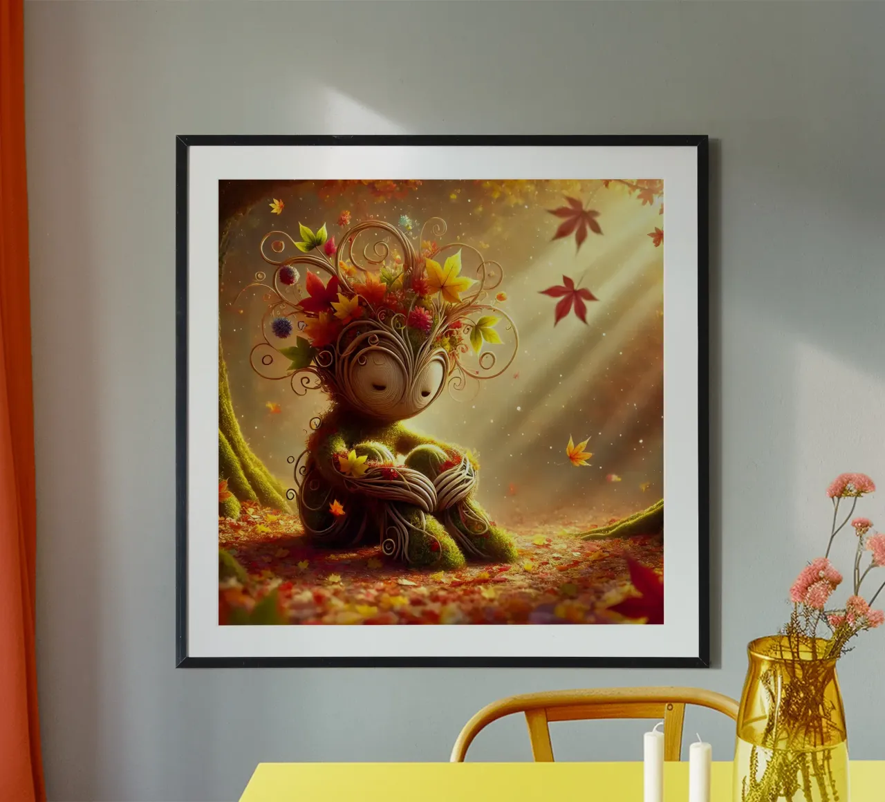 Twiglet Poster mit Aluminium Rahmen von Twinkle Art Studio