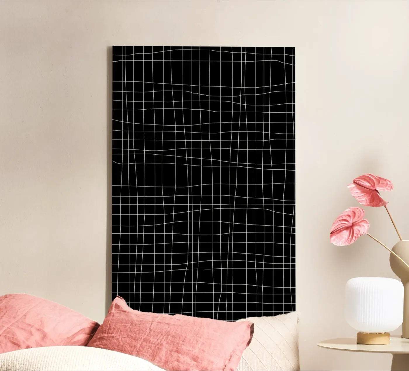 Grid Black canvas by Studio Nahili