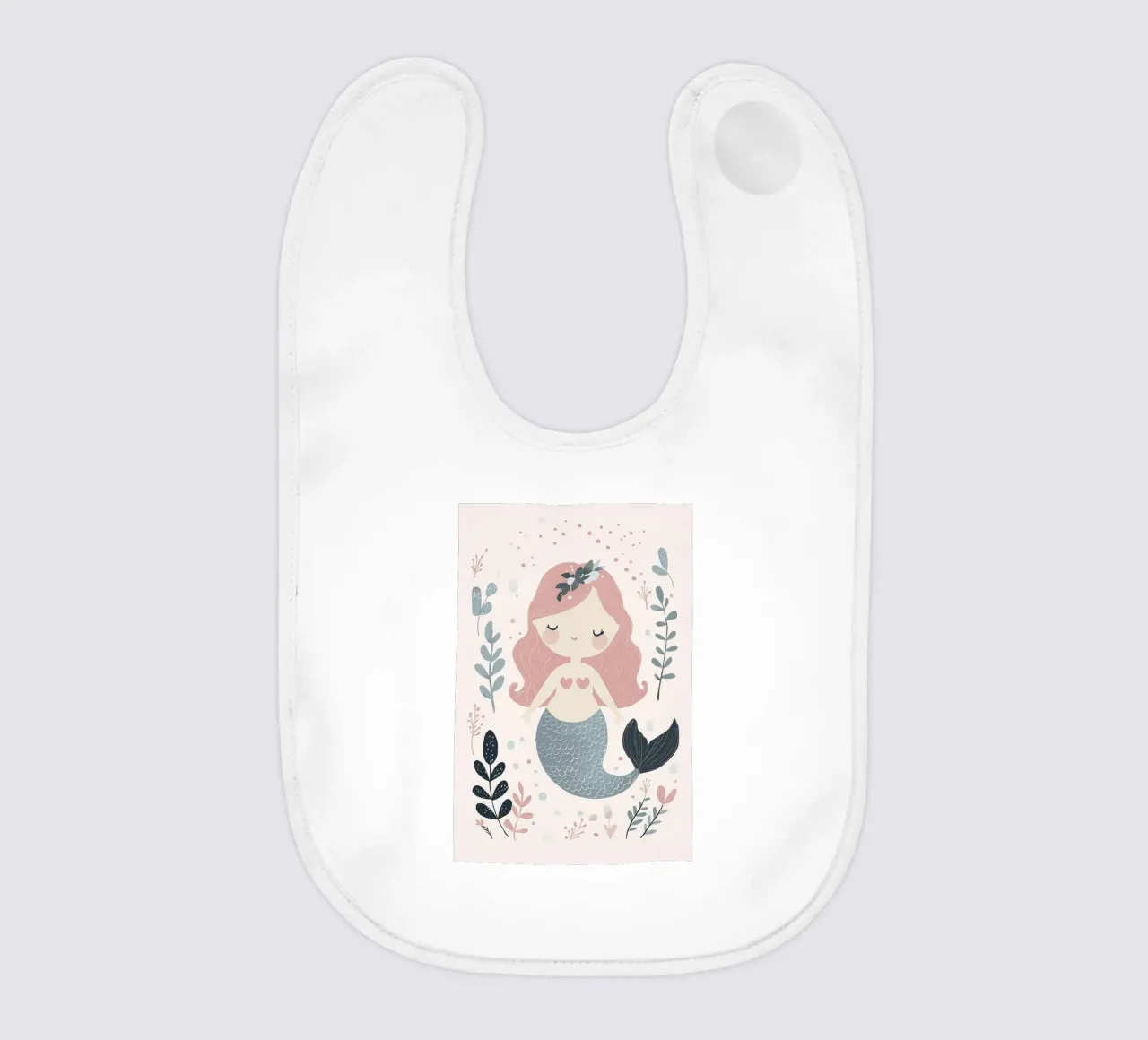 Little Mermaid, Pastel Wall Art, Kids Nursery Design baby bib by Little Lola